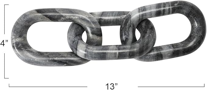 Bloomingville Decorative Marble Chain, Variegated Grey Tones
