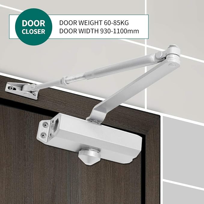 MARIE Adjustable Automatic Size 4 Spring Hydraulic Door Closer for Residential and Commercial Use