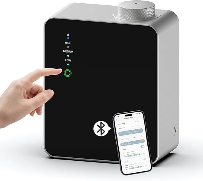 Wireless Smart Scent Waterless Home Fragrance Diffuser for Home, Spa, Office, Large Room,Cover Up to 2000 Sq. Ft, Commercial Aromatherapy Nebulizing Oil Diffuser Gift