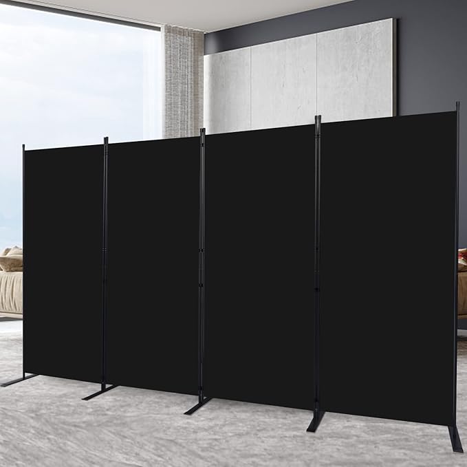 Room Divider 6FT Portable Room Dividers and Folding Privacy Screens, 136'' W Fabric Divider for Room Separation, 4 Panel Partition Room Dividers Freestanding Wall Divider Screen for Dorm Studio Office