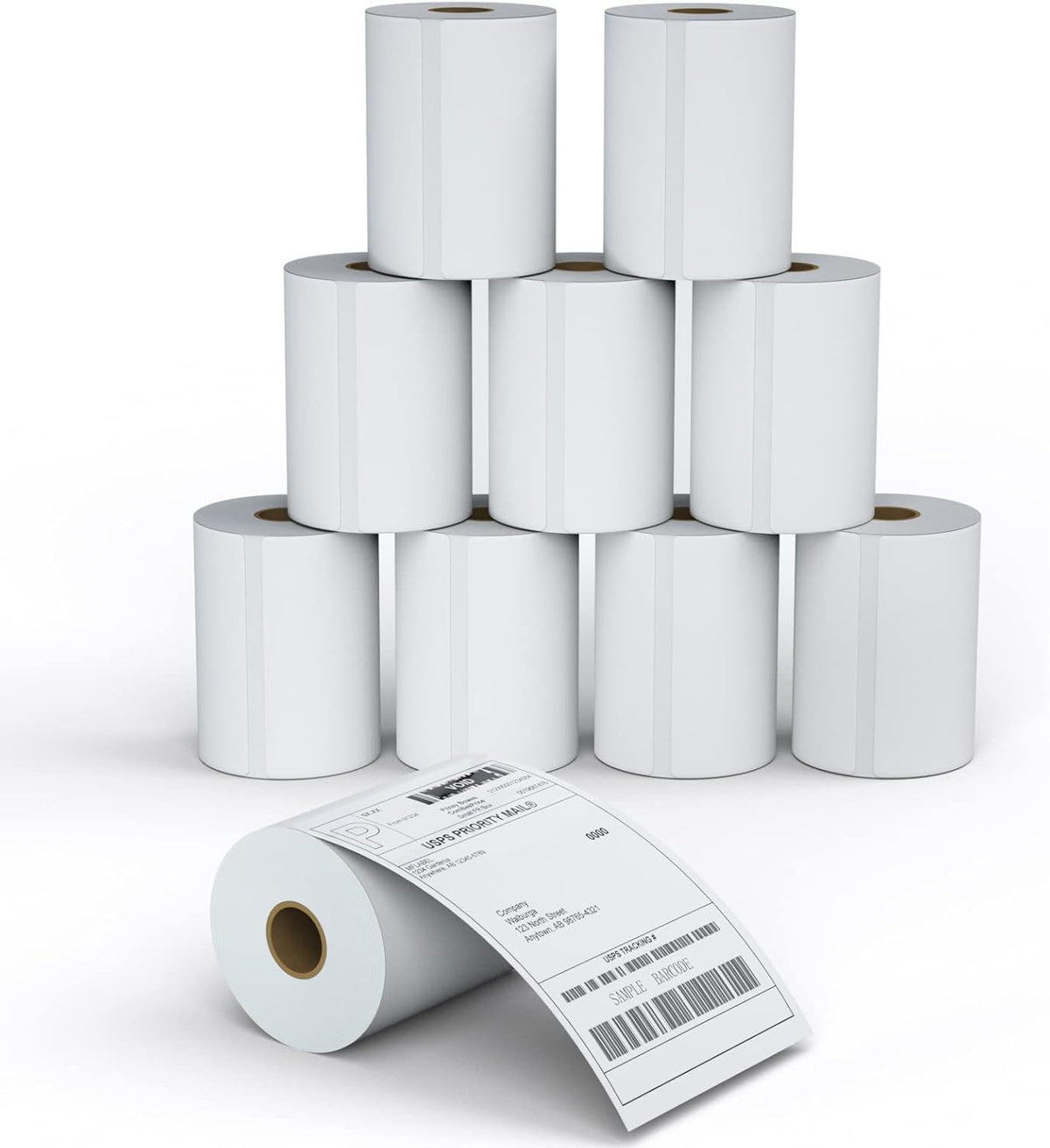 MFLABEL 4x6 Direct Thermal Shipping Labels - 10 Rolls of 250 Labels, Perforated Easy-Peel Blank Address Labels for Thermal Printers, Compatible with Rollo, Munbyn, Zebra for UPS, Amazon, eBay, Shopify