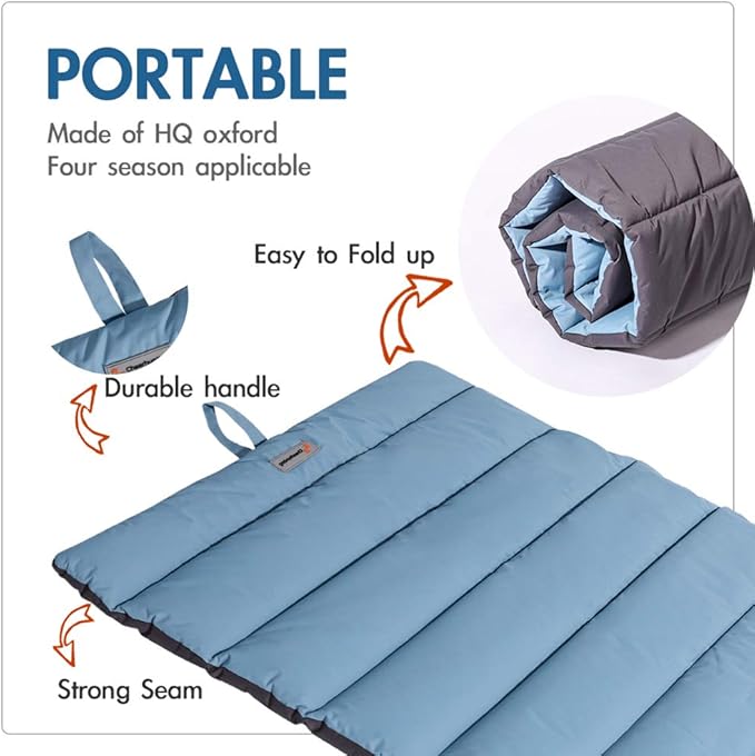 Outdoor Dog Bed, Waterproof, Washable, Large Size, Durable, Water Resistant, Portable and Camping Travel Pet Mat