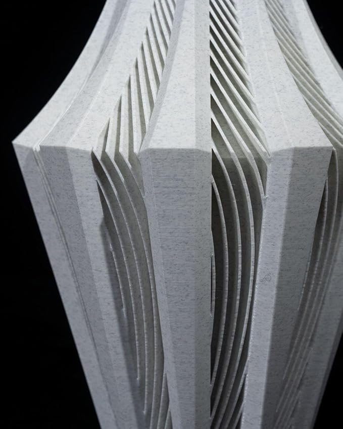 Aether Gray Vase – Modern Architectural Design | Eco-Friendly Home Decor (Primary color:Gold;)