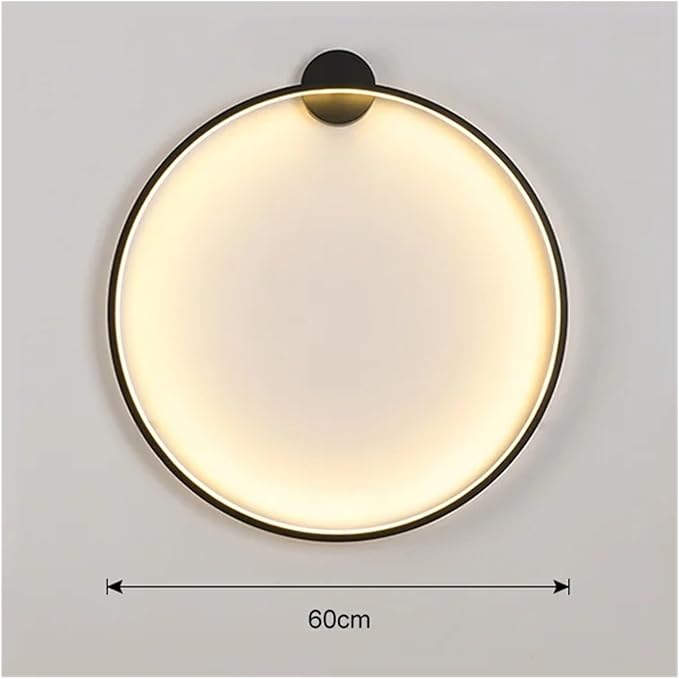 Wiring-Free Living Room Sofa Background Wall Decoration - Minimalist Bedroom lamp Ring Art Atmosphere Wall Light,Kitchen Island (3 Colors 60cm A)