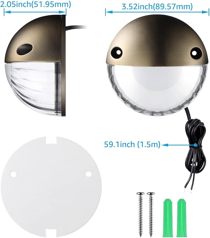 LEONLITE Unique Rays LED Low Voltage Deck Lights Outdoor, 12V Landscape Step Railing Fence Light, Aluminum, 3000K Warm White, IP65 Waterproof, Landscape Deck Light for Backyard, Bronze, Pack of 6