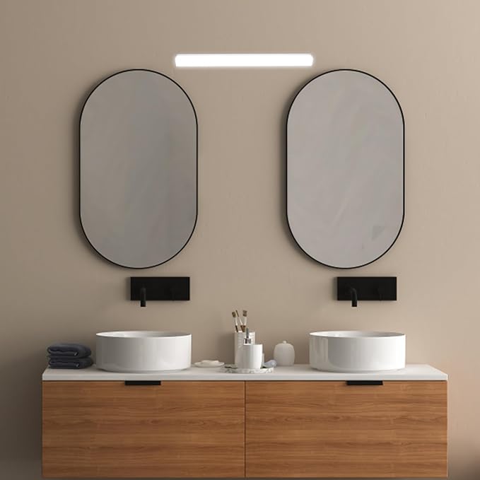 NUOBESTY 24w Led Makeup Light Mirror for Bathroom Vanity Brightness Fog Design Modern Front Light Fixture for Makeup Application and Grooming