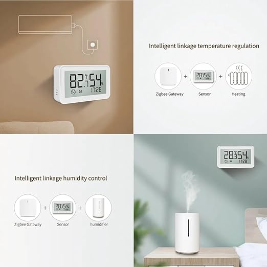 Osprey.life Smart Thermometer Hygrometer: Wi-Fi Enabled Room Temperature Monitor with APP Alerts, Linkable to Humidifiers and Temperature Regulation Devices, Simple Elegant Design, White