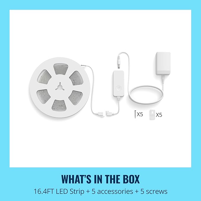 WiZ Connected - Bundle - RGBIC LED Strip 5m Plus 2 60W A19 Color Bulbs - Control with Voice or App + Activate with Motion - Matter Compatible