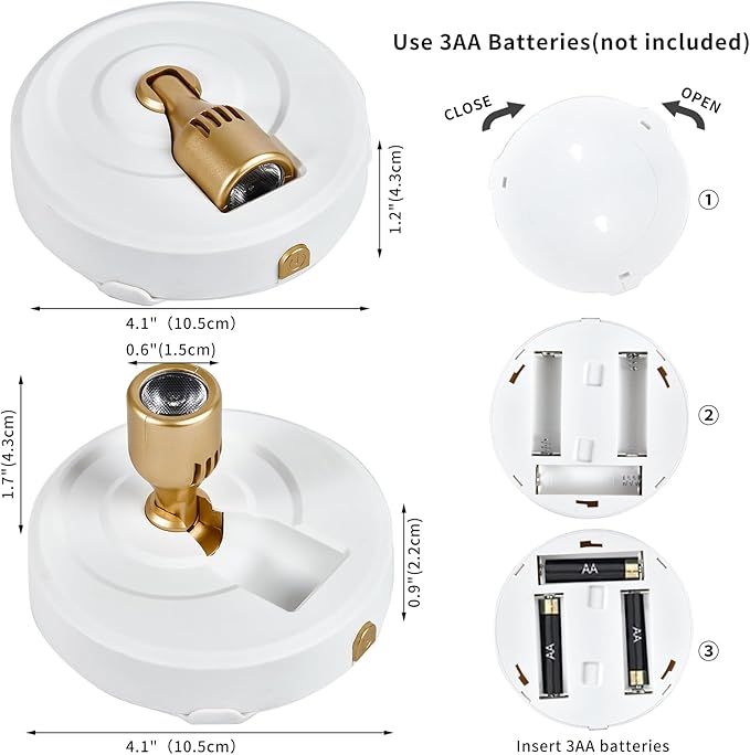 Wireless Spotlight Battery Operated with Remote Control, 2-Pack Under Cabinet Closet Light with Timer Function for Under Counter, Shelf, Bookcase, Cabinet, Paintings, Pictures, Accent