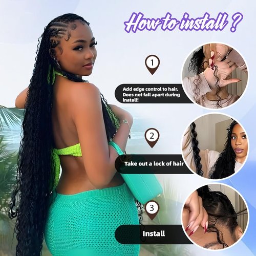 Deep Wave Human Braiding Hair for Boho Braids – 16 Inch 120g 3 Bundles/Pack Chocolate Brown, 100% Unprocessed 12A Brazilian Virgin Hair Bulk, No Weft, Wet & Wavy Curly Knotless Extensions