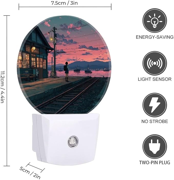 Plug in Night Light with LED & Smart Light Sensor, Track Auto-On/Off Night Lights Plug Into Wall for Bedroom, Bathroom, Hallway, Stairway