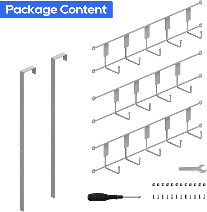 Over The Door Hooks for Hanging, 14 Hook Over Door Hanger and Towel Rack for Bathroom