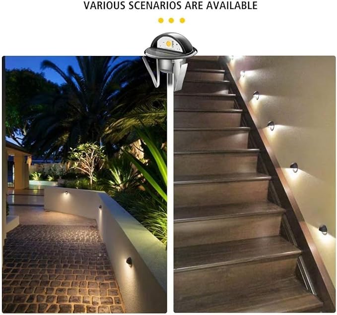 Pack of 30 Low Voltage LED Deck Lighting Kit Stainless Steel Waterproof Outdoor Landscape Garden Yard Patio Step Decoration Lamps LED In-ground Lights (Cold White)