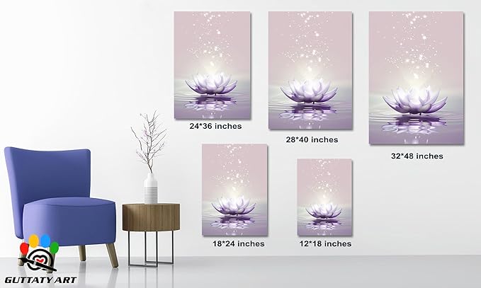 Zen Canvas Wall Art, White Lotus Flower Bloom in Water Wall Poster, Lotus Flower Canvas Art Print, Calm Relax Picture, Modern Framed Spiritual Home Artwork for Bathroom Spa Yoga Decor 28x40 inch