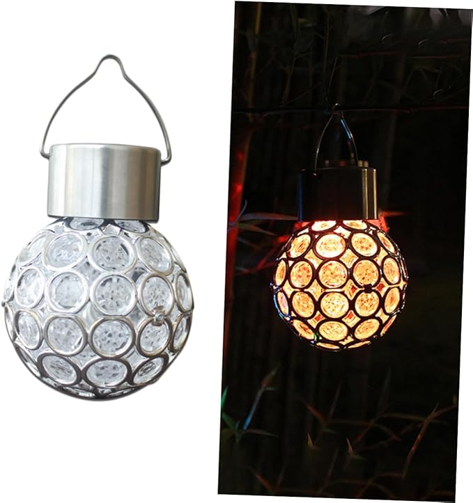 Mipcase 2pcs Solar Hanging Lights Outdoor Decorative Led Garden Lamp Automatic Off