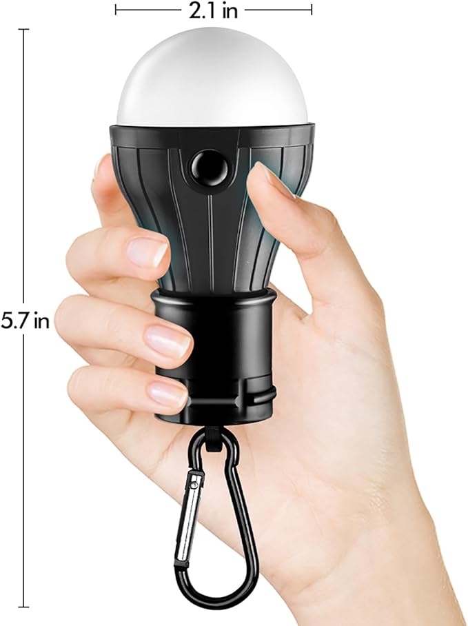 Tent Lamp Portable LED Tent Lights 5 Packs Hook Hurricane Emergency Lights LED Camping Light Bulb Camping Tent Lantern Bulb Camping Equipment for Camping Hiking Backpacking Fishing Outage