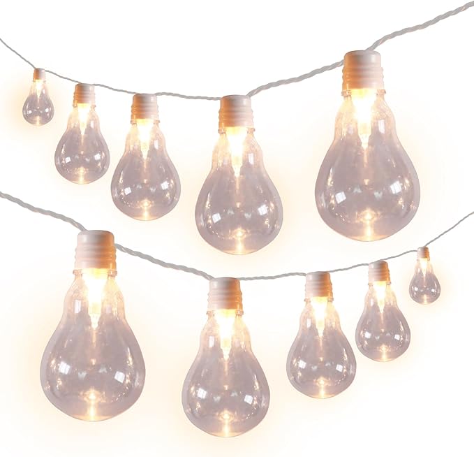 Afirst White Outdoor String Lights Waterproof with 35 LED Bulbs, 15ft Patio Lights for Garden, Backyard, Porch, Holiday (White)