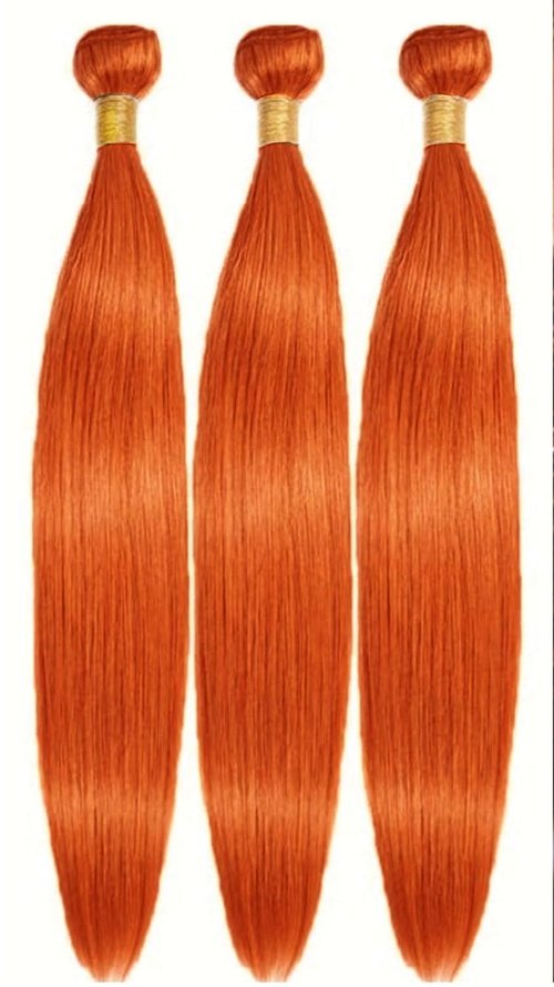 Giginger Bundles Human Hair 20 22 24 inch Orange Straight Bundles 350 Color Human Hair Unprocessed Quick Weave Soft Sewn In Hair Extensions for Black Women