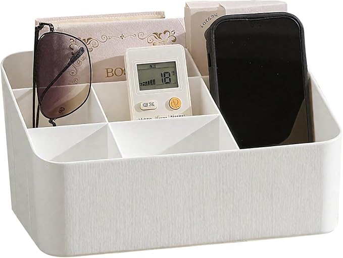 Desk Organizer with 7 Compartments Nightstand Organizer & Bedside Organizer for Dorm, Office Desk, Pen, Pencil, Remote Control Holder, Skincare & Stationary