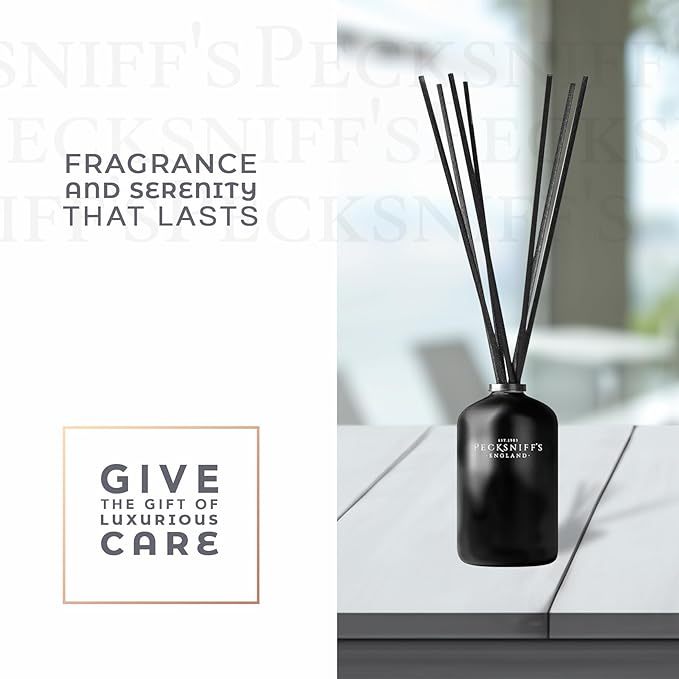 Pecksniff's Grateful Fragrance Diffuser | Indulgent Mind & Body Experience | with Long-Lasting Natural Extracts, Six Rattan Reeds | Made in England, 100ml / 3.3 Fl oz | Home Aroma Solution