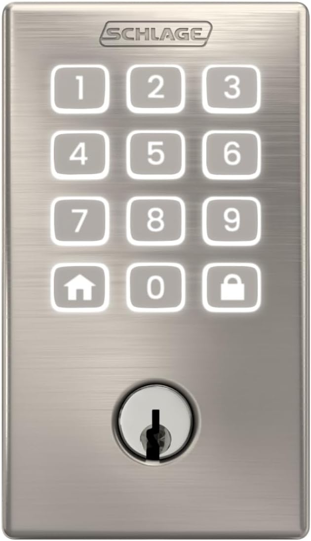 Schlage Arrive WiFi Deadbolt Smart Lock, Keyless Entry Door Lock with Century Trim, Satin Nickel, Compatible with Alexa and Google, BE459WB CEN 619