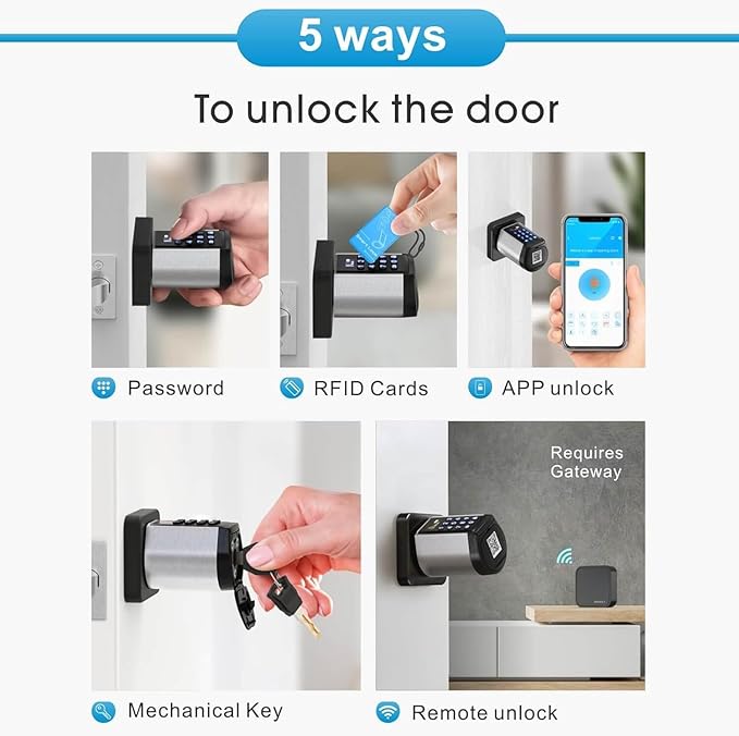 WELOCK Smart Deadbolt Lock, Keyless Entry Door Lock for Front Door, Security WiFi Deadbolt with Keypad, App Control, Anti-Peeking Password,Easy Installation for Bedroom,Home, Apartment,Hotel,Garage