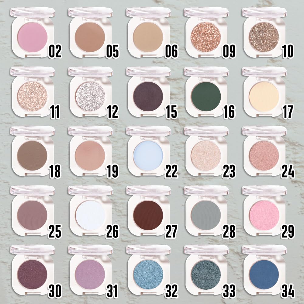 Grey Single Matte Eyeshadow Makeup, Neutral Powde Eye Shadow for Older Women, Smoky Gray Grey Dusty Blue Matte Singles Eyeshadow Palette Pigmented Waterproof,Girls Monochrome Eyeshadows Gift 28