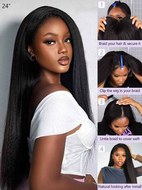 DMKEEP U Part Human Hair Wig 12A Upgraded Glueless Wigs Human Hair Straight U Part Wig Human Hair Wigs for Women 18 Inch