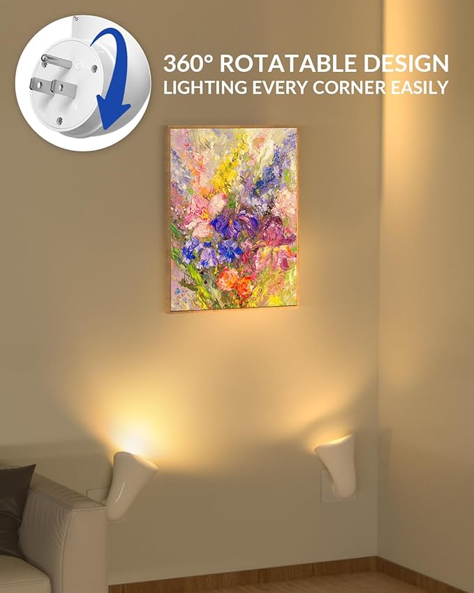 Plug in GU10 Wall Uplighter Lamp with Timer & Memory Function, Spotlights with GU10 Socket, Plugin Wall Wash Lamp with Remote Control, Indirect Lighting Inside (LED RGB Bulb Included)