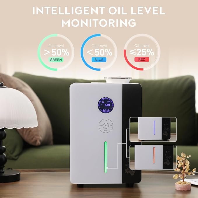 Essential Oil Diffuser HVAC Scent Machine, Waterless Diffusers Long Lasting Aroma 800ML Smart WiFi & APP & Touch Screen Control