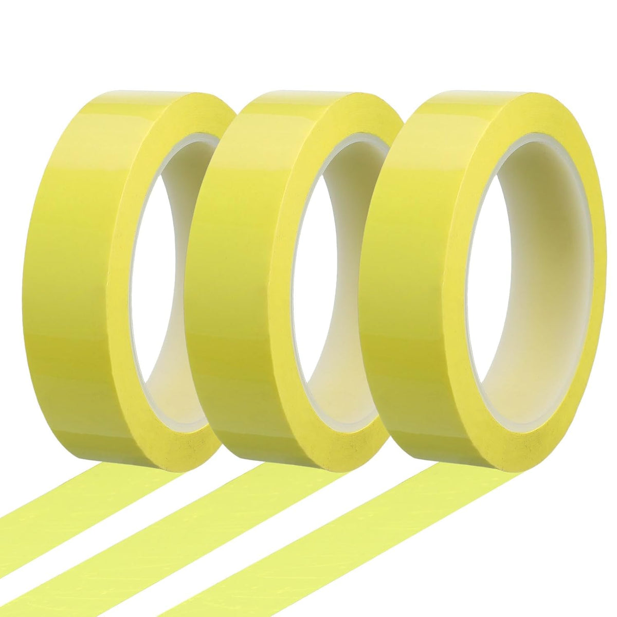 MECCANIXITY Whiteboard Tape 1" x 72 Yard Pinstripe Graphic Chart Line Grid Marking Tapes for Classroom Office Dry Erase Board Art, Light Yellow, Pack of 3