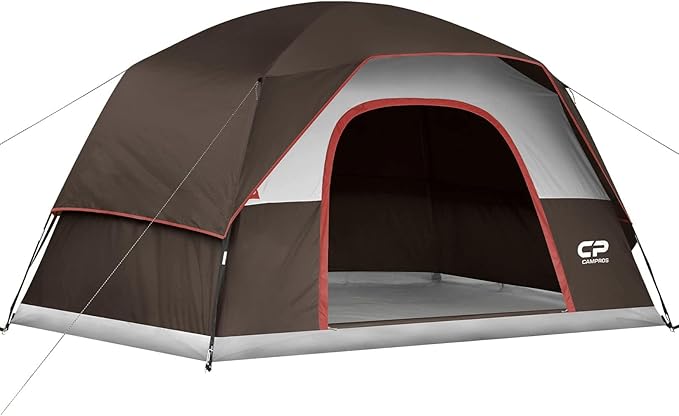 CAMPROS CP Tents for Camping 6 Person Waterproof Windproof Double Layer Family Camping Tent, Easy Setup Dome Tent with Large Mesh Windows & Wider Door for Outdoor Camping & Hiking