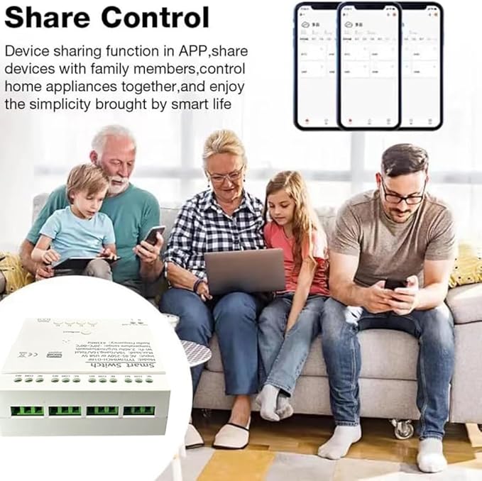 Tuya WiFi Smart Temperature Sensor Controller, 4CH 7-32V Relay Switch, Remote Voice Control, APP Remote Control, Dry Contact, Real-Time Monitoring, Compatible with Alexa and Google Home