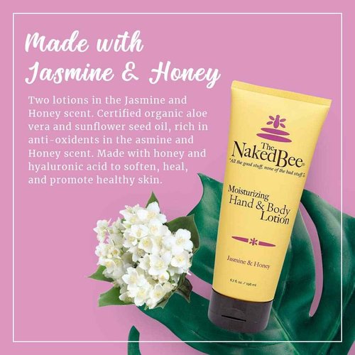 The Naked Bee Nag Champa Sandalwood & Indian Massala, Moisturizing Hand & Body Lotion 8oz + Lavendeer & Beeswax Absolute Hand and Body Lotion 6.7oz + Jasmine & Honey Moisturizing Hand and Body Lotion