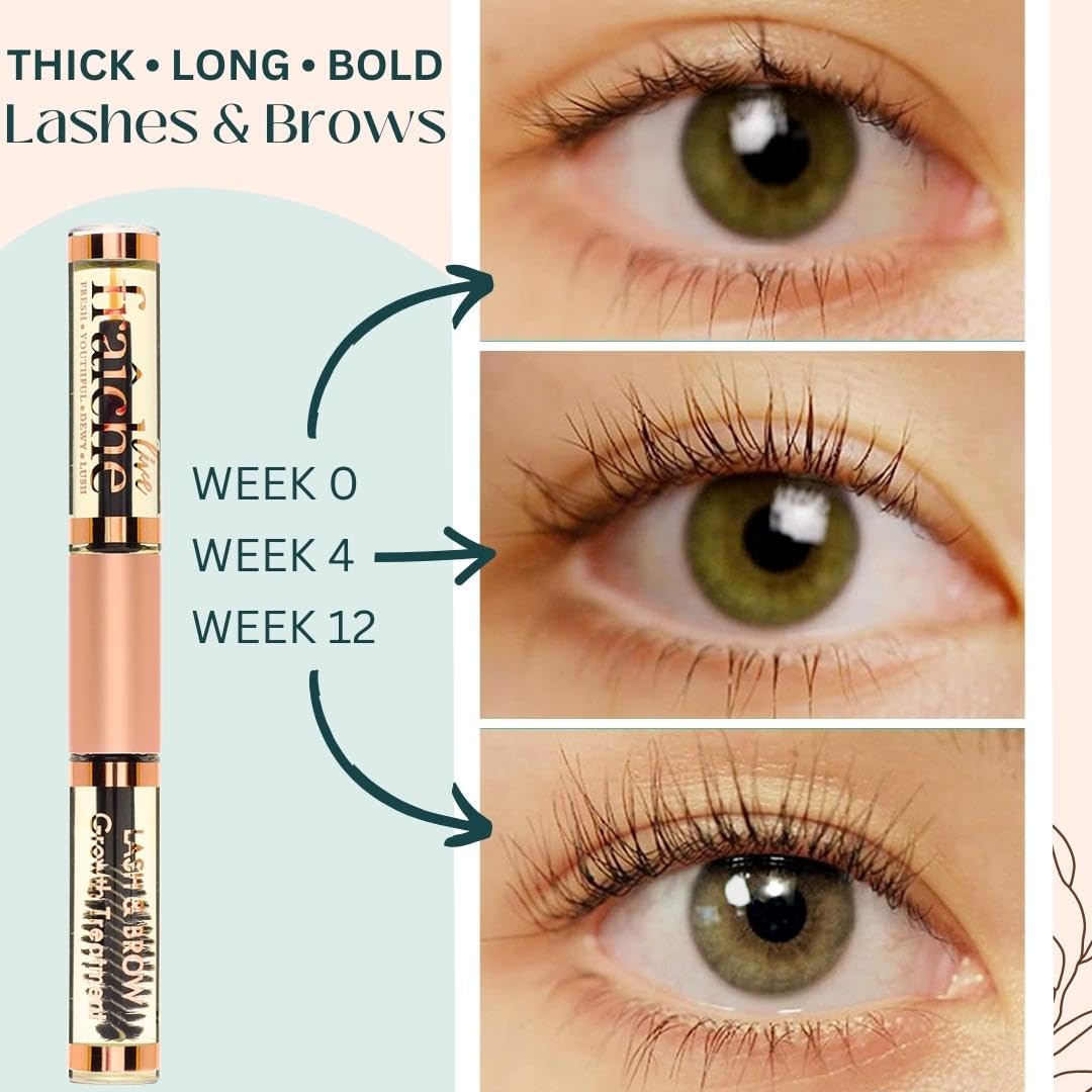 Organic Castor Oil Lash Serum for Hair Growth, 100% Pure Eyebrow Eyelash Growth Serum, Cold Pressed Hexane Free (2oz Glass Bottle + FILLED Mascara Tube)