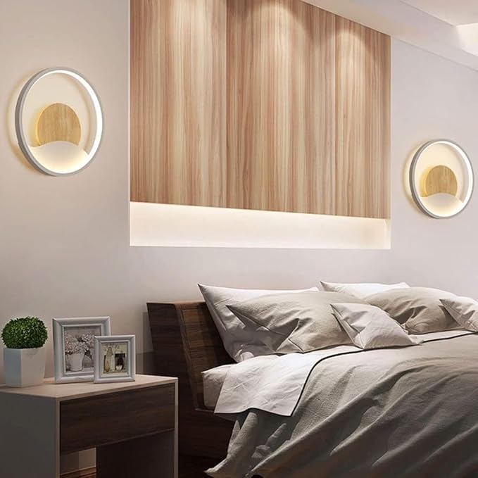Nordic Modern Minimalist LED Bedroom Wall Decoration Creative Background Living Room Corridor lamp(Gray)