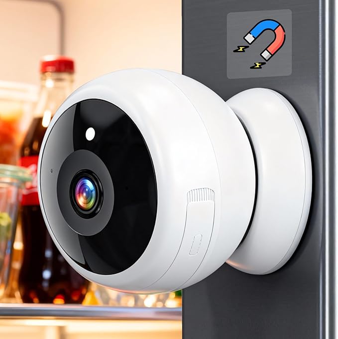 Magnetic Security Camera Wireless - 2K HD Video, AI Motion Detection, Battery Powered, Ease of Setup, 2-Way Audio,IR Color Night Vision, Waterproof, Outdoor & Indoor Surveillance