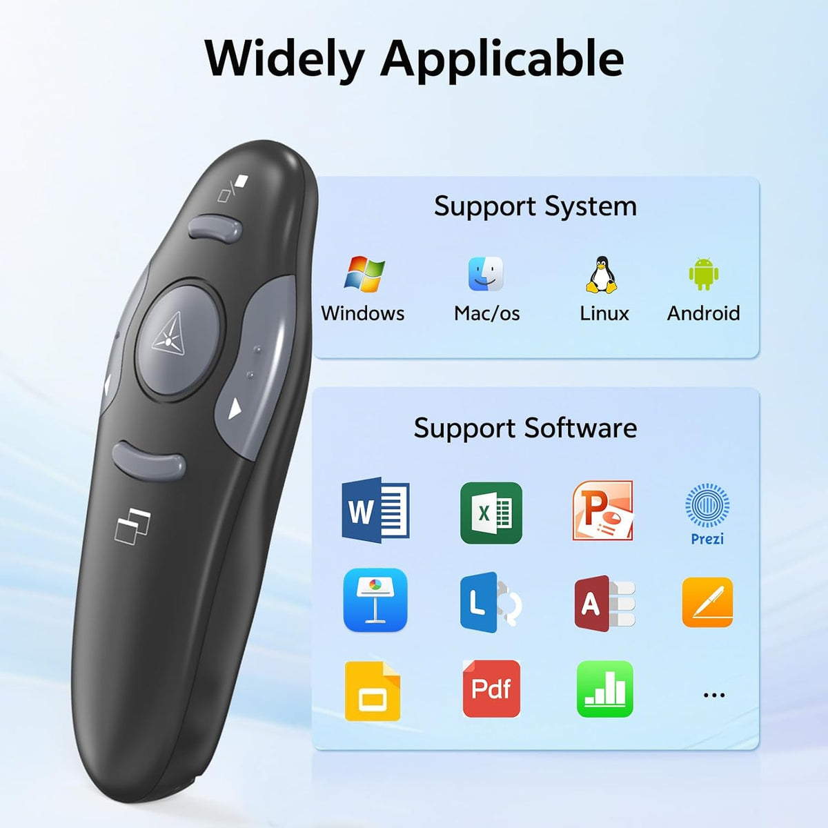 [2 Units] Presentation Clicker with 2 Cases Storage: PowerPoint Wireless Presenter Remote: USB Type C Rechargeable Red Laser Pointer Clickers Computer Project Mac PPT Slideshow Google Slide Advancer