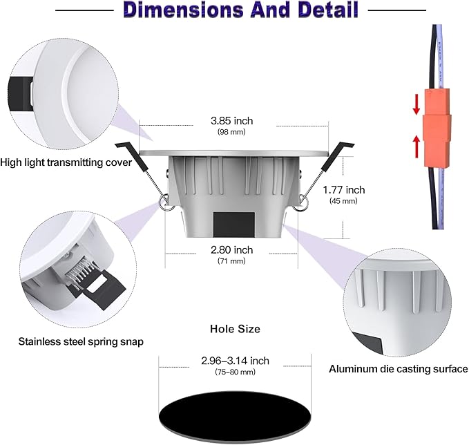 3" Smart Recessed Light 12Pack, Compatible with Alexa Google Home, WiFi & Bluetooth, RGBCW, 2700K~6500K CCT Selectable, Dimmeble, Multicolor, 3 Inch Remote Control Can-Killer LED Downlight