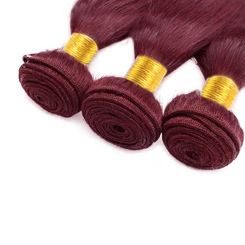 Vinmdonm Burgundy Bundles Human Hair 99J Straight 3 Bundles 18 20 22 inch 8A Brazilian Virgin Hair Extensions 99J Bundle 300g