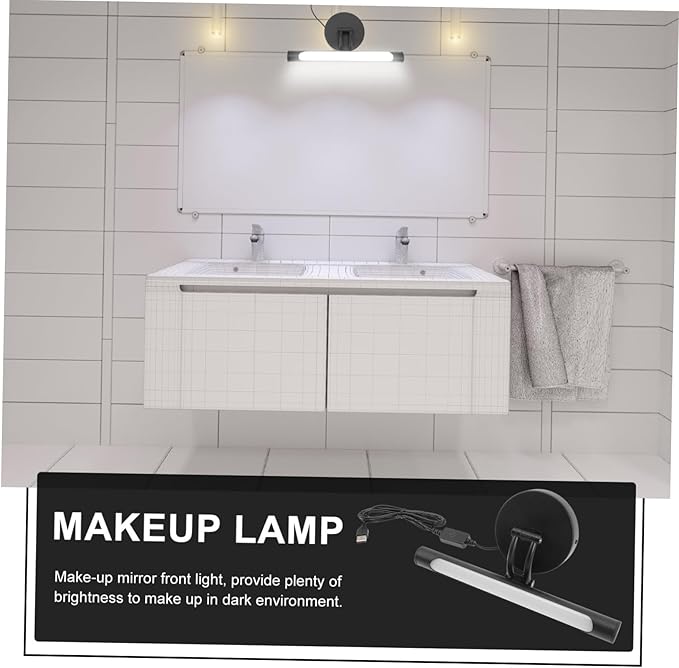 VILLCASE Makeup Mirror LED Front Light with Charging Brightness for Bathroom and Bedroom Three Color Temperature Wall Lamp for Dressing Table and Mirror Cabinet