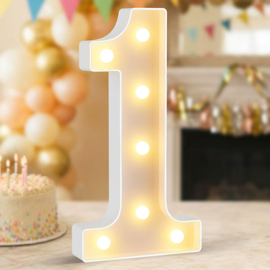 Light Up Numbers, 12.6 Inch LED Marquee Number Lights for 1st 16th 21st Birthday Decorations Wedding Anniversary Decoration, Large Size Marquee Number Sign for Party Backdrop Wall,Table Home Decor