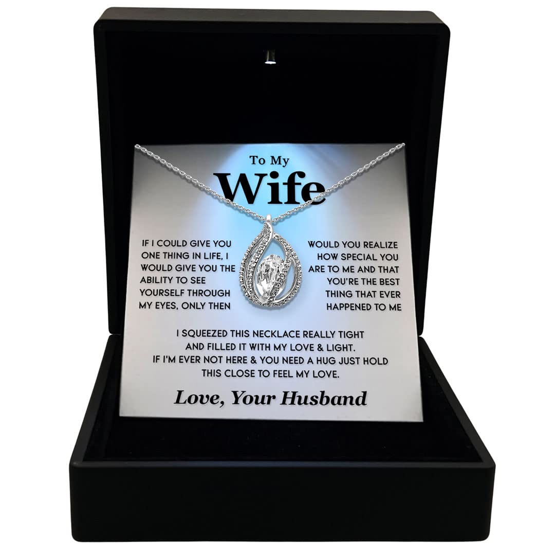 TRYNDI To My Wife Necklace from Husband - Heartfelt Gift for Anniversary, Birthday, Christmas, Valentine's Day, Mother's Day - Wife Christmas Gift Ideas