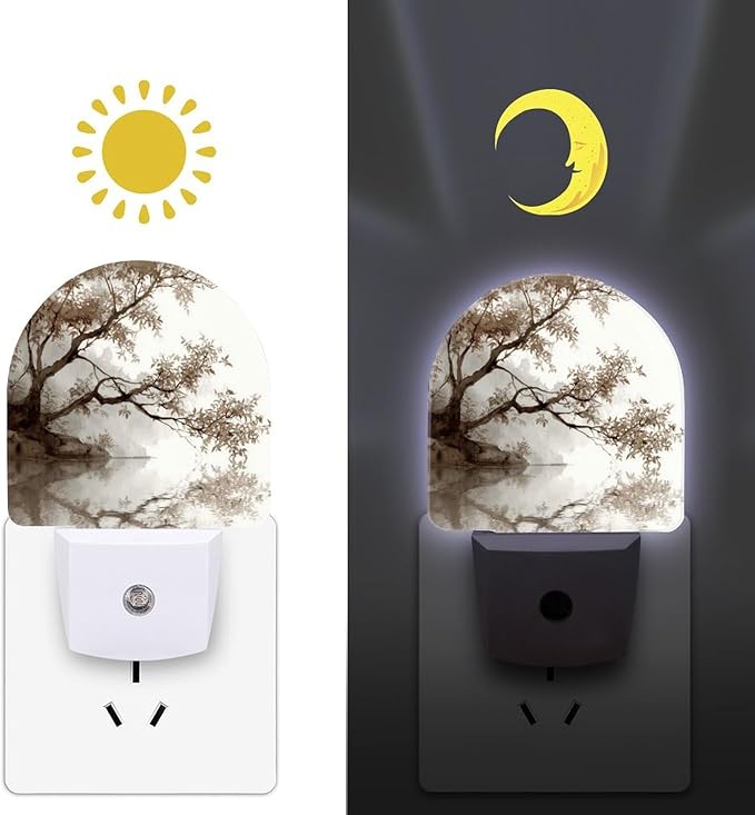 Night Lights Plug Into Wall, Misty Wash LED Smart Light Sensor Night Light Auto Dusk to Dawn for Hallway, Bedroom, Bathroom, Stairway