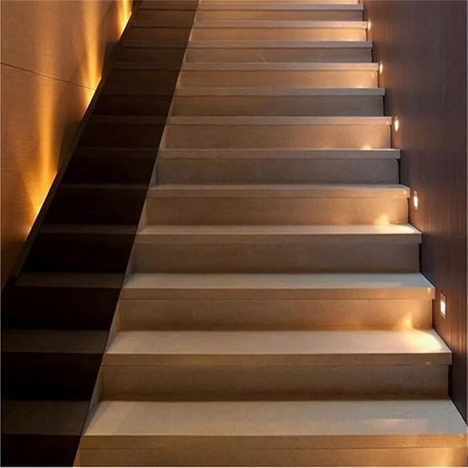 Hilitand 3Pcs Step Light 1.5W 3000K Warm White Soft Lighting Embedded Stair Wall Lamp for Bedside Corridor Staircase