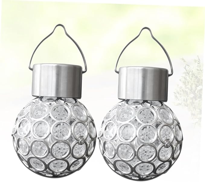Mipcase 4PCS Solar Hanging Lamp Set Waterproof Decorative Lights for Outdoor Use Hollow Design Warm White Illumination for Gardens and Patios