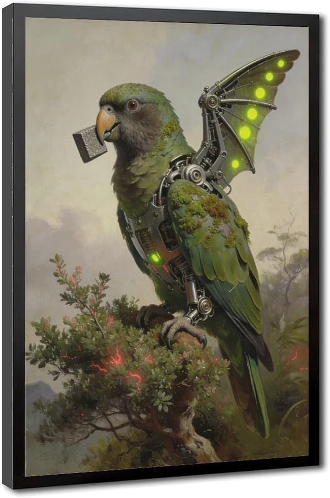 Framed Mechanical Fantasy Wall Art for Modern Living Room Industrial Sci Fi Decor Statement Piece 08x12in