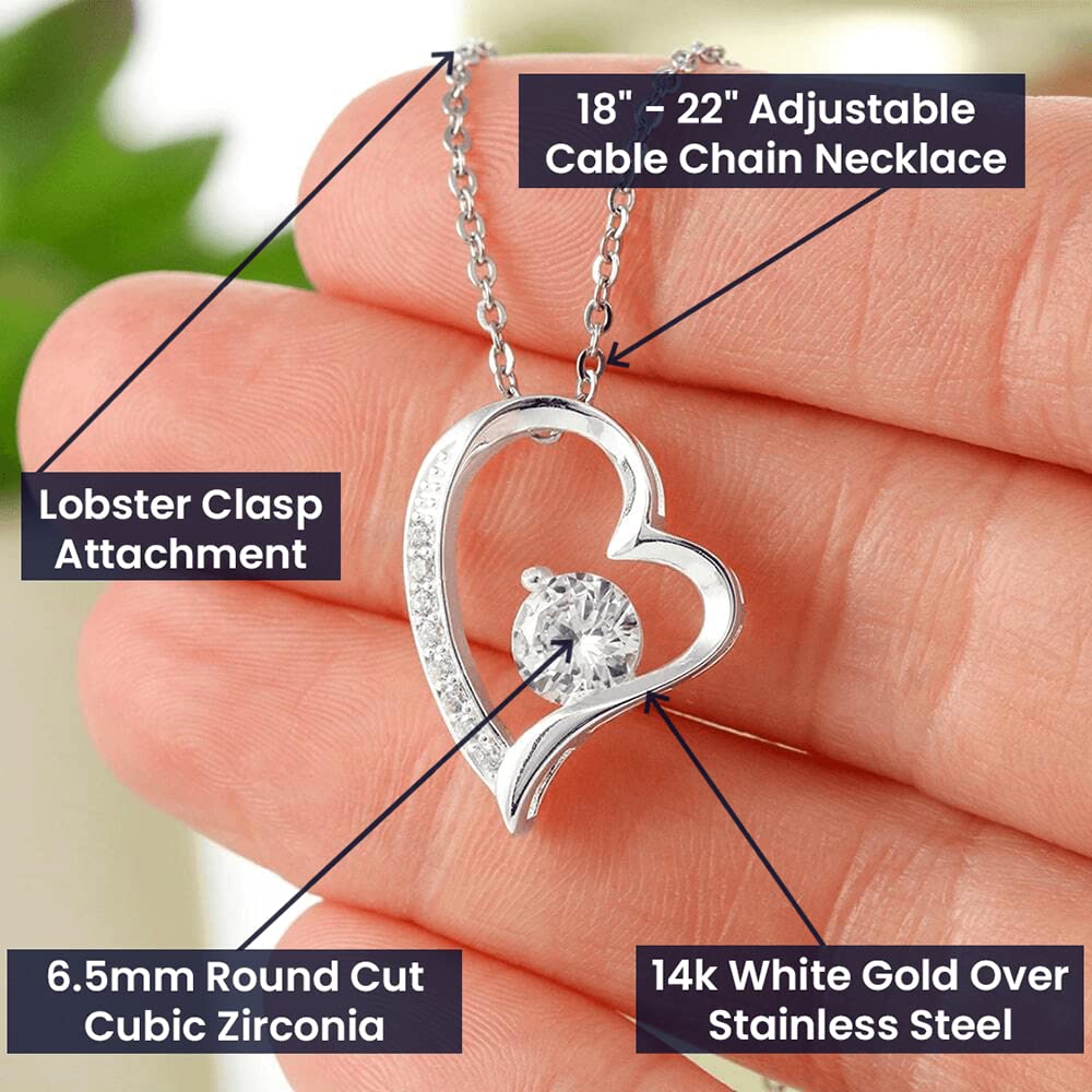 Momavo Jewelry To My Wife - the best thing that ever happened to me ,Forever Love Necklace , Gift For Wife, Gift for her ,Gifts For Wife Romantic, Christmas Birthday Gift, Valentine Gift (Standard Box, 14k White Gold Finish)