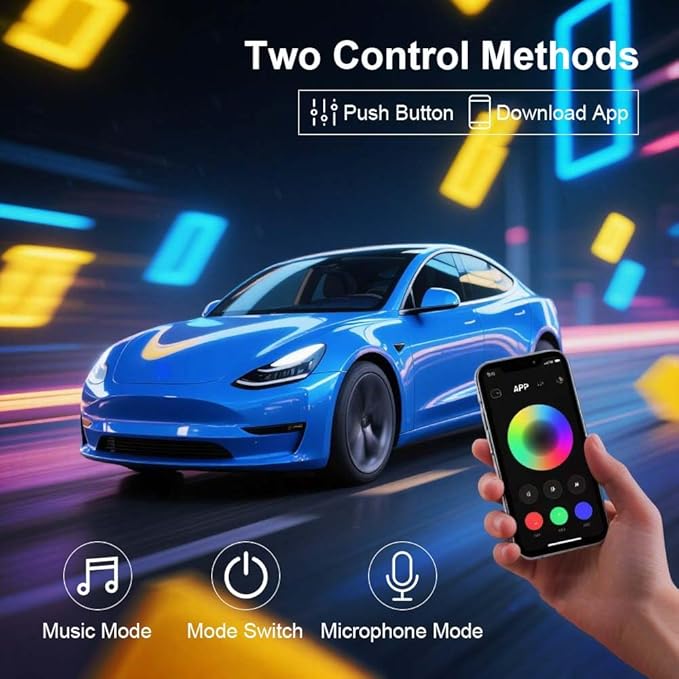RGB 22 in 1 Interior Car LED Strip Light with Wireless APP,16 Million Interior Lights Car Dreamcolor Acrylic Ambient Lighting 600 LED Music Sync Neon Lights Kits (22 in 1 Set + App Control)