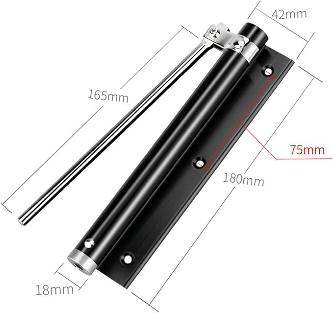 ZENG 2-Pack Adjustable Spring Door Closer - 304 Stainless Steel Surface Mounted Automatic Closer for Residential/Commercial Doors (20-40kg, 175° Max, Black)